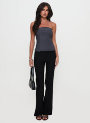 Good Looking Strapless Top Charcoal