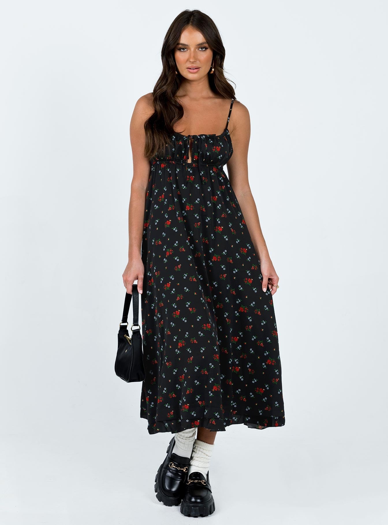 Empress Of Love Maxi Dress Black Floral