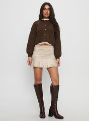 Celebrations Mini Skirt Beige Check
