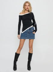 Nickei Denim Mini Skirt Mid Wash Lower Impact