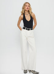 Henesey High Rise Straight Leg Jeans White Wash