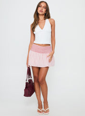 Lilypilly Shirred Mini Skirt Pink Multi