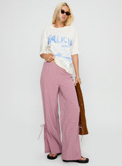 Jinxie Tie Side Pants Pink Gingham