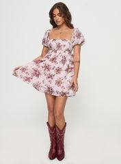 Let's Dance Mini Dress Cream Floral