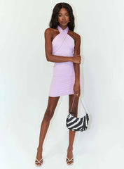 Leoni Scarf Mini Dress Lilac