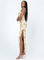 Arness Maxi Dress Yellow Floral
