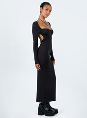 Dorado Long Sleeve Midi Dress Black