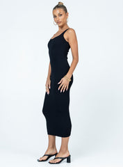 Gracie Knit Midi Dress Black