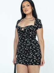 Centennial Mini Dress Black Floral