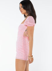 Havena Anglaise Mini Dress Pink