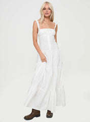 Heart Shaped Maxi Dress White