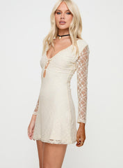 Kael Long Sleeve Mini Dress Cream
