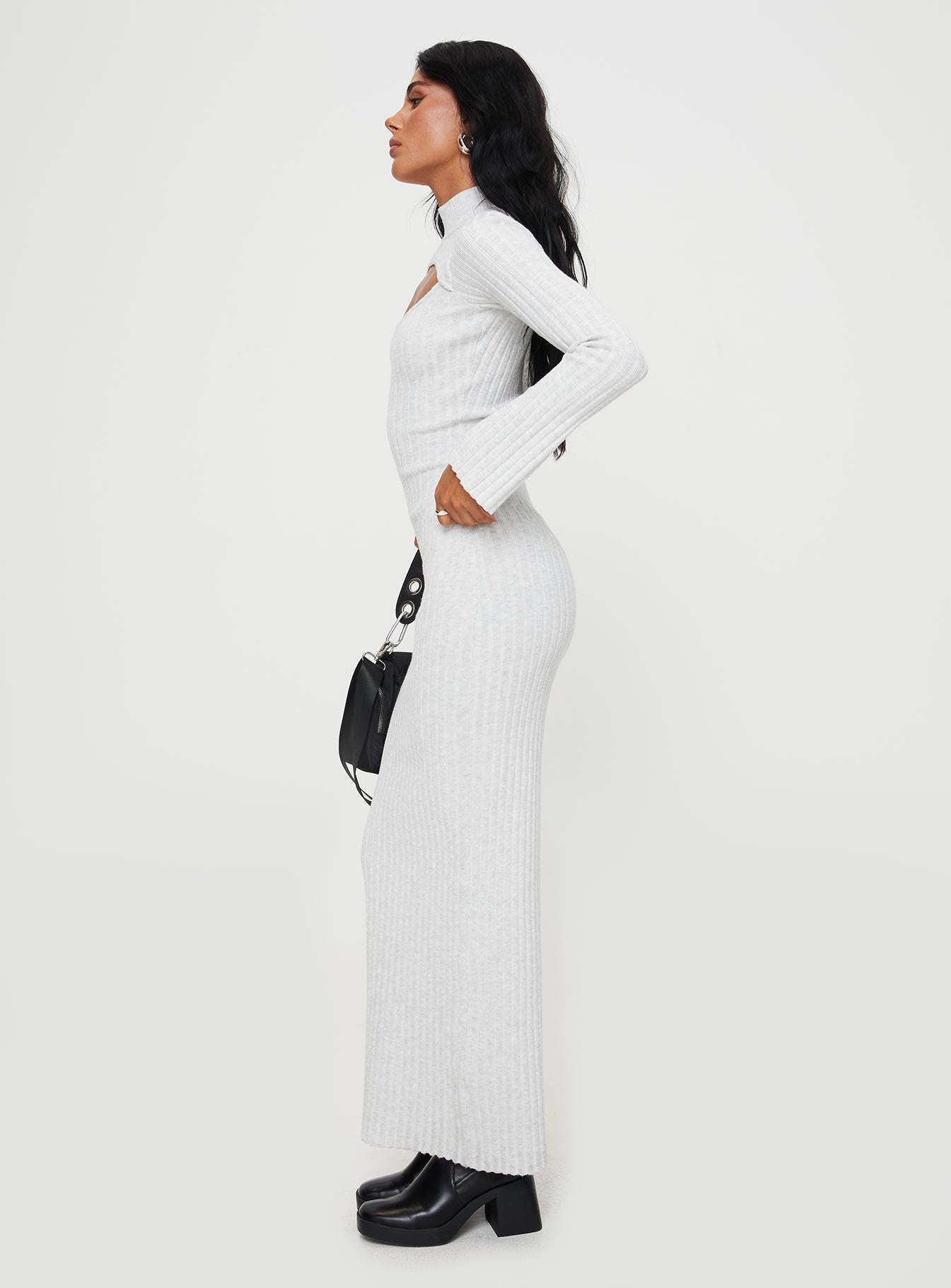 Karia Long Sleeve Maxi Dress Grey