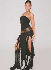 Rendezvous Strapless Midi Dress Licorice