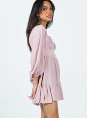 Ethan Long Sleeve Mini Dress Pink