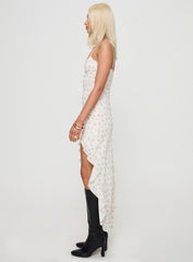 Roulette Midi Dress Cream Floral