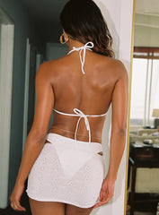 Lucky Bay Anglaise Swim Mini Skirt White