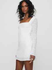 Lanchester Long Sleeve Mini Dress White