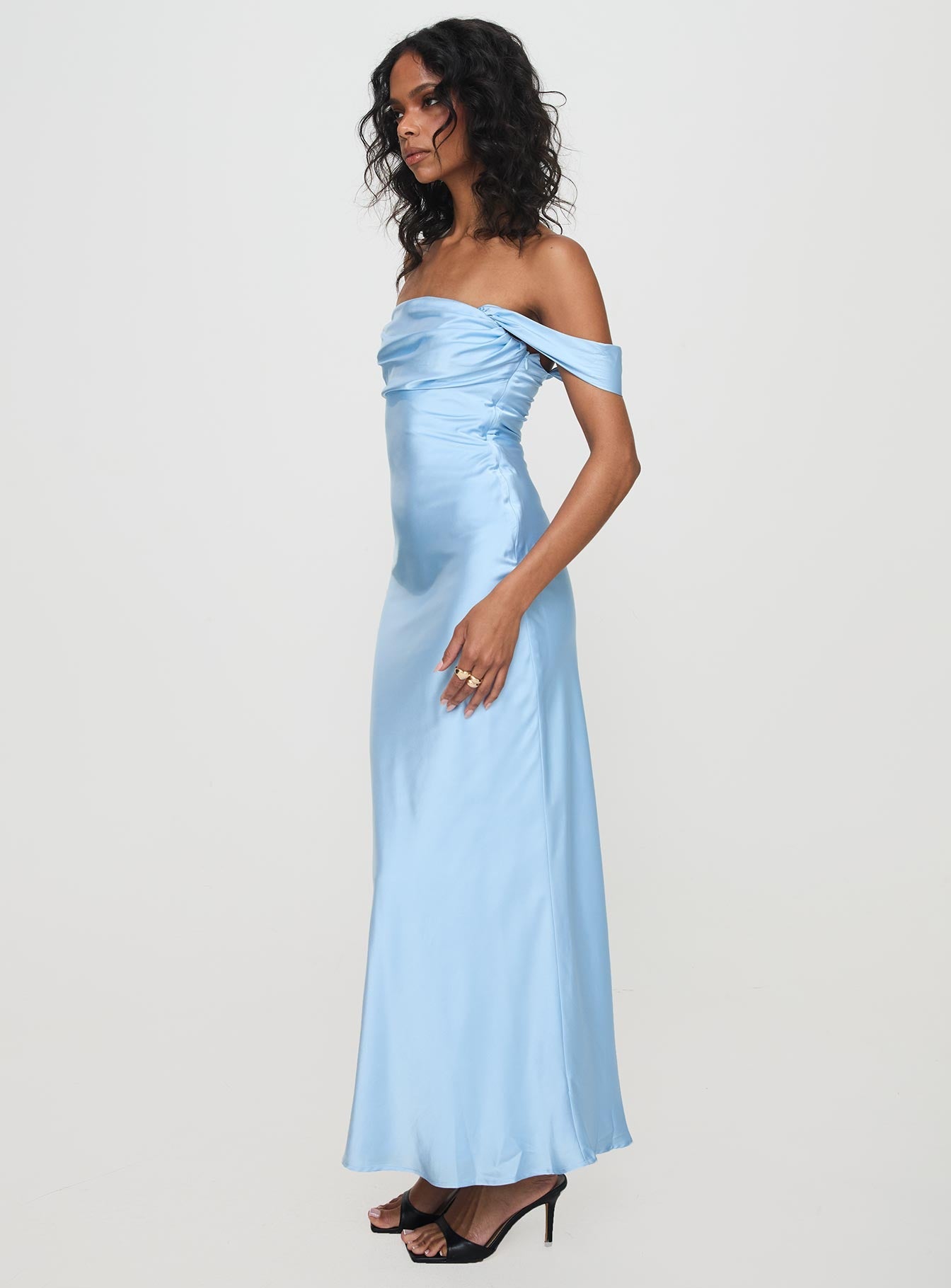 Azura Off The Shoulder Maxi Dress Blue