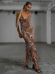 JGR & STN Martine Maxi Dress Black / Brown