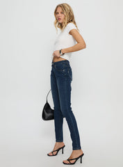 Illyssa Mid Rise Skinny Jeans Mid Blue Wash