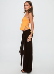 Caviar Tie Maxi Skirt Chocolate