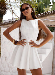 Composure Pleat Mini Dress White