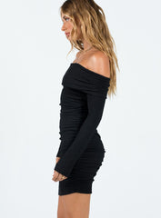 Highfield Off The Shoulder Mini Dress Black
