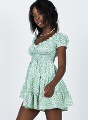 Daniella Floral Mini Dress Green