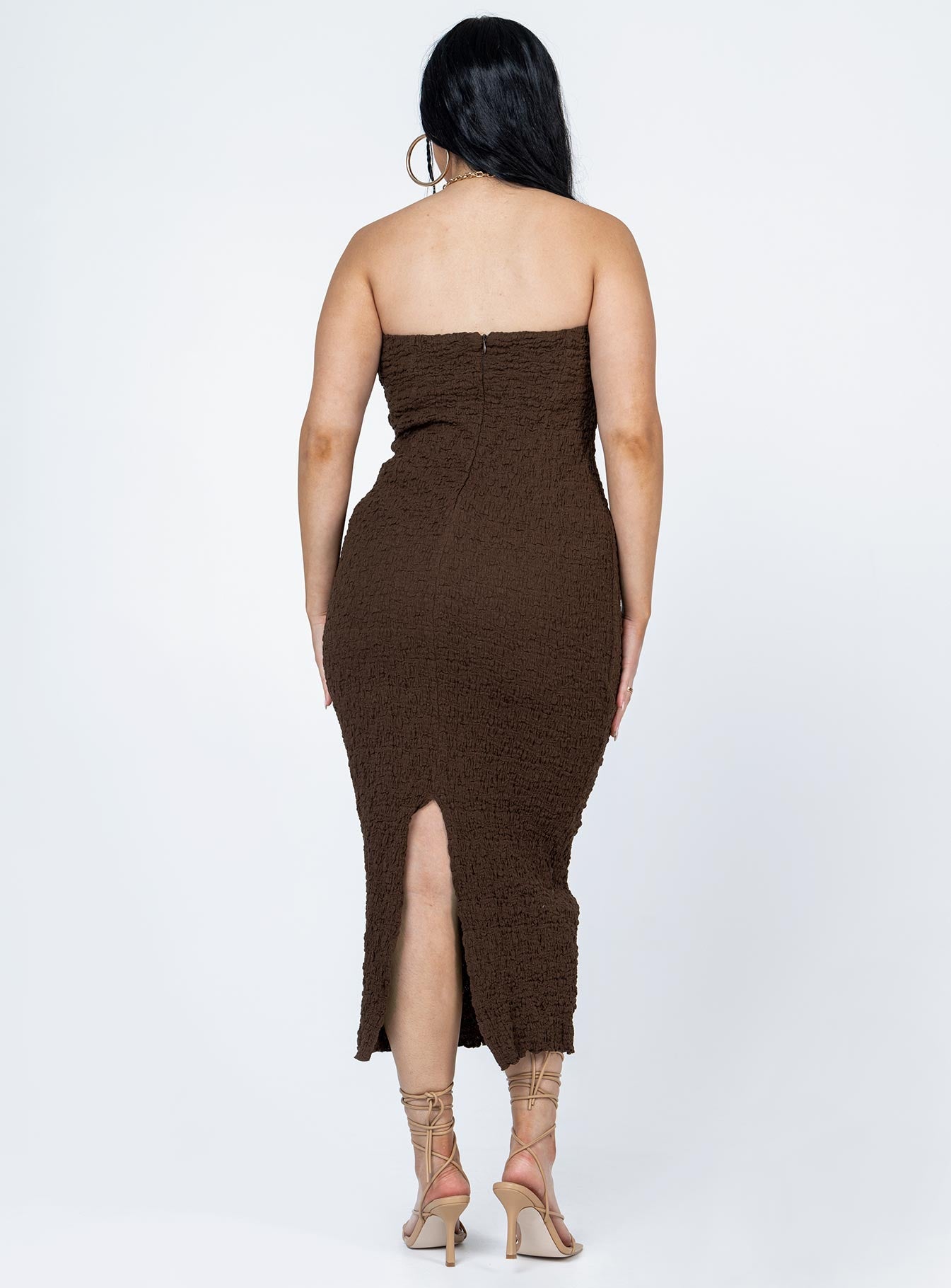 Kei Midi Dress Brown