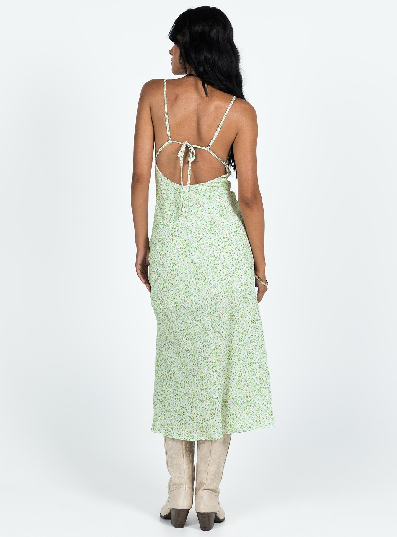 Corbio Midi Dress Green Floral