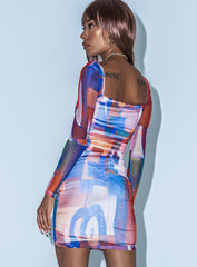 Charvi Long Sleeve Mini Dress Multi