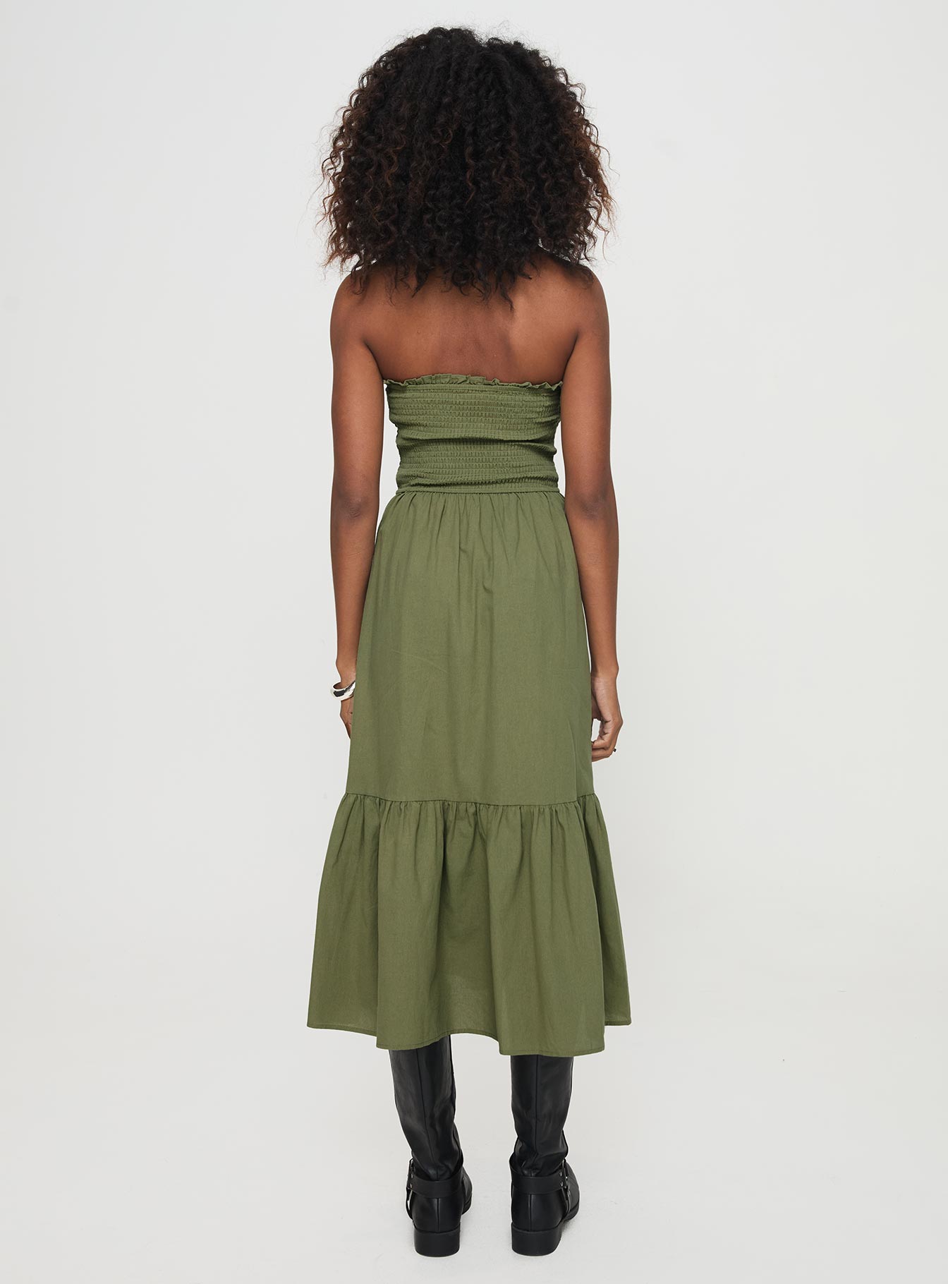 Chani Strapless Maxi Dress Olive