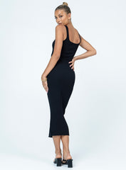 Gracie Knit Midi Dress Black