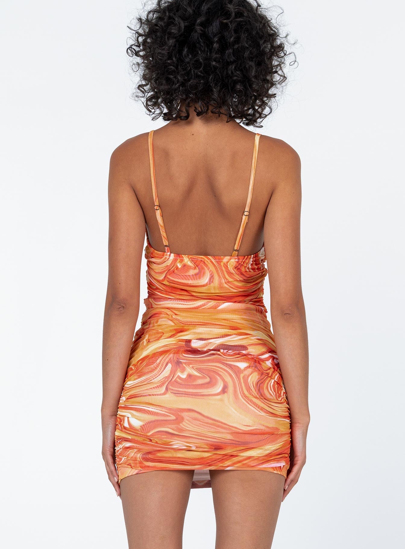 Harlan Mini Dress Orange Multi