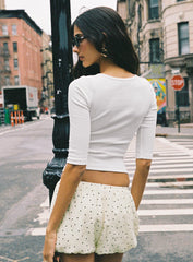 Kordelia Bubble Hem Shorts White Polka