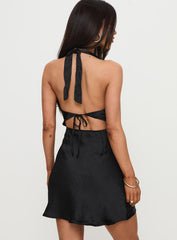 Mysteria Halter Mini Dress Black