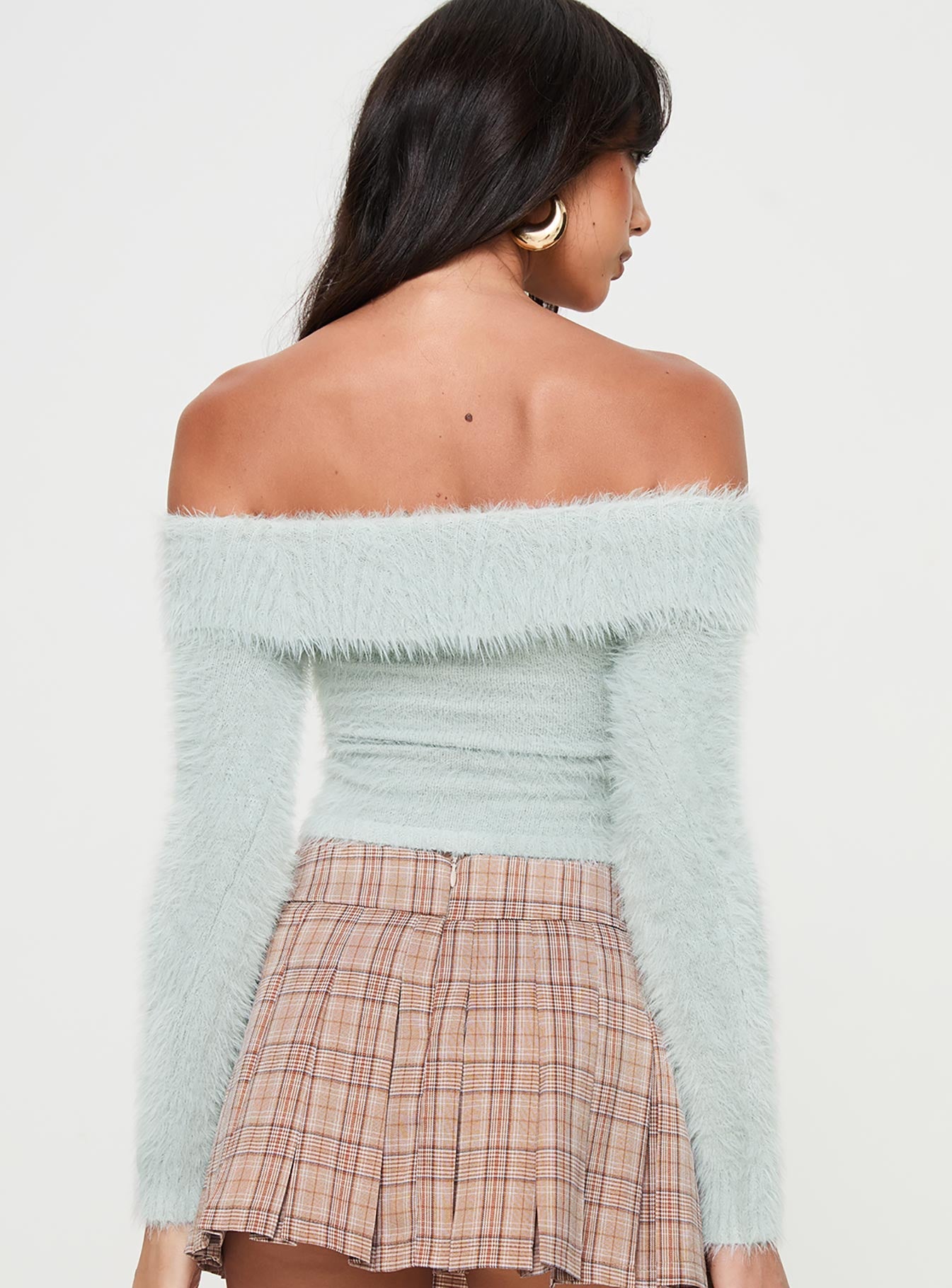 Coecoe Off The Shoulder Sweater Grey