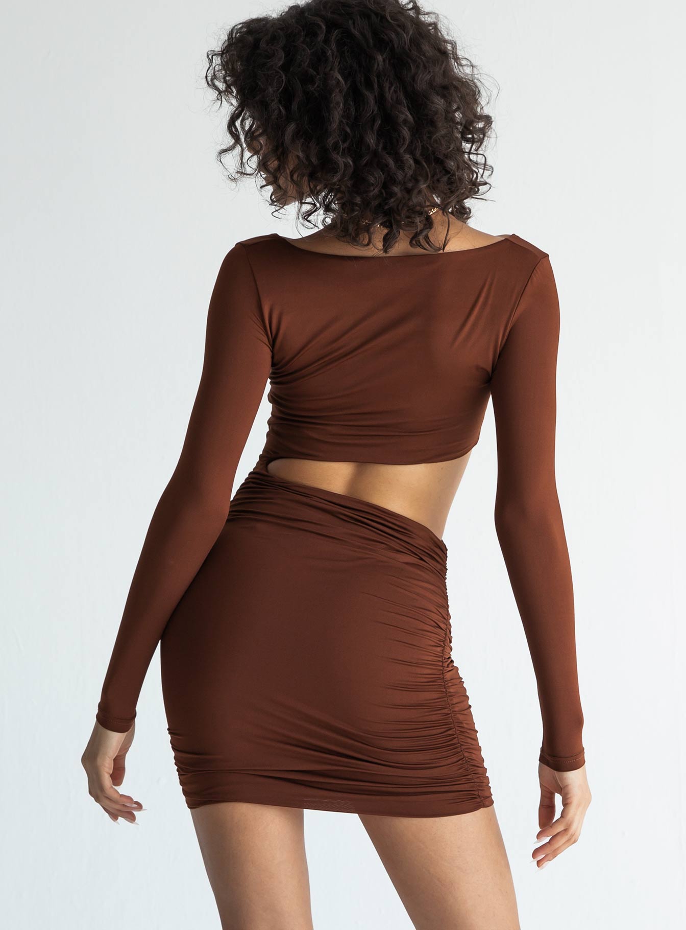 Maddox Mini Dress Brown