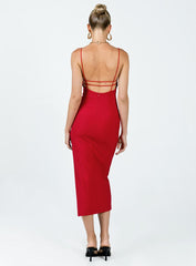 Anito Midi Dress Red