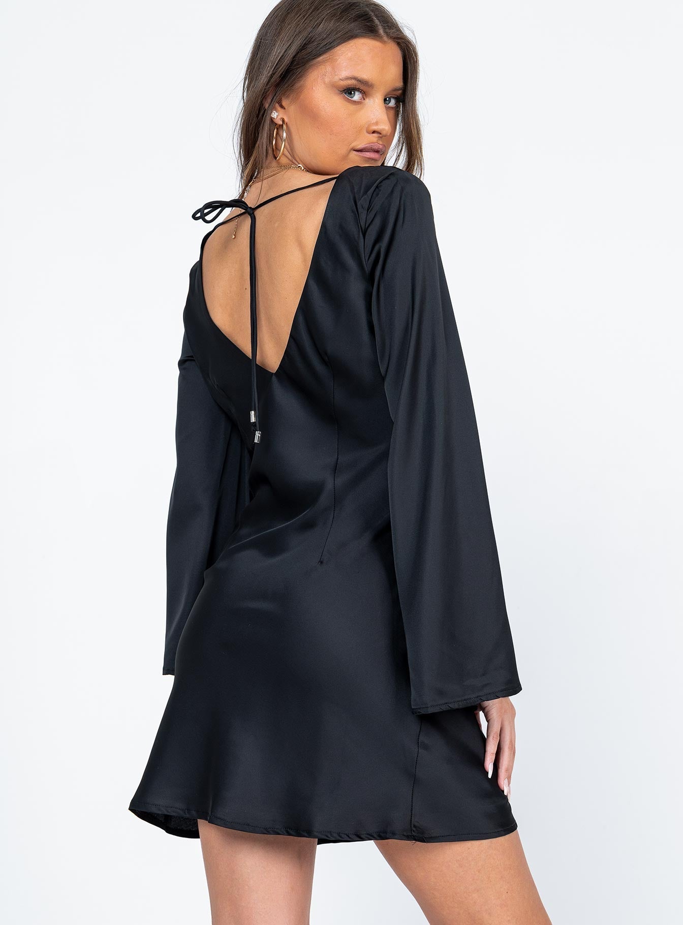 Easton Long Sleeve Mini Dress Black