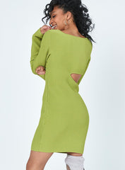 Giana Long Sleeve Mini Dress Green
