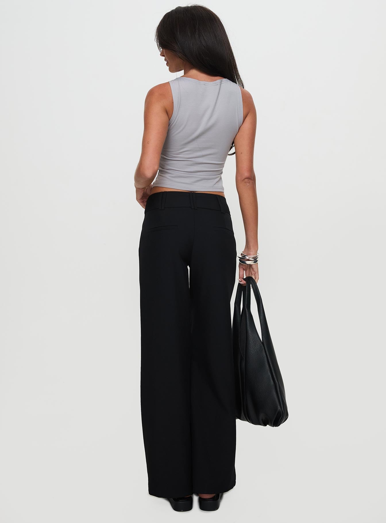 Two Lovers Low Rise Pants Black