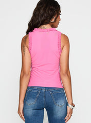 Danyia Frill Top Pink
