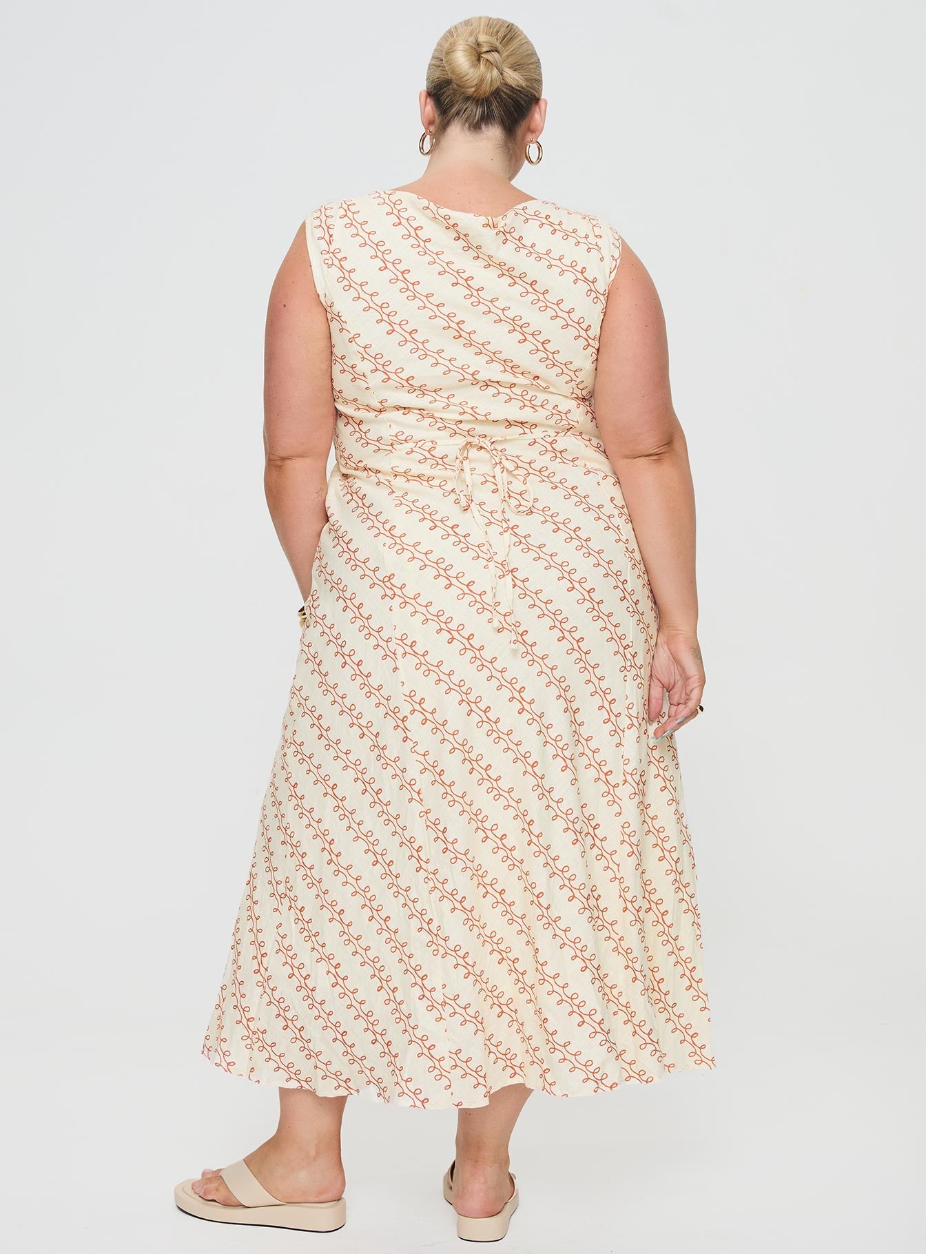 Chosen Girl Linen Blend Maxi Dress Multi Curve