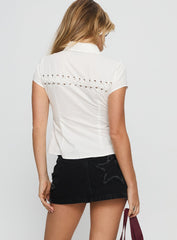 Seeing Stars Denim Mini Skirt Washed Black