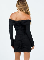 Highfield Off The Shoulder Mini Dress Black