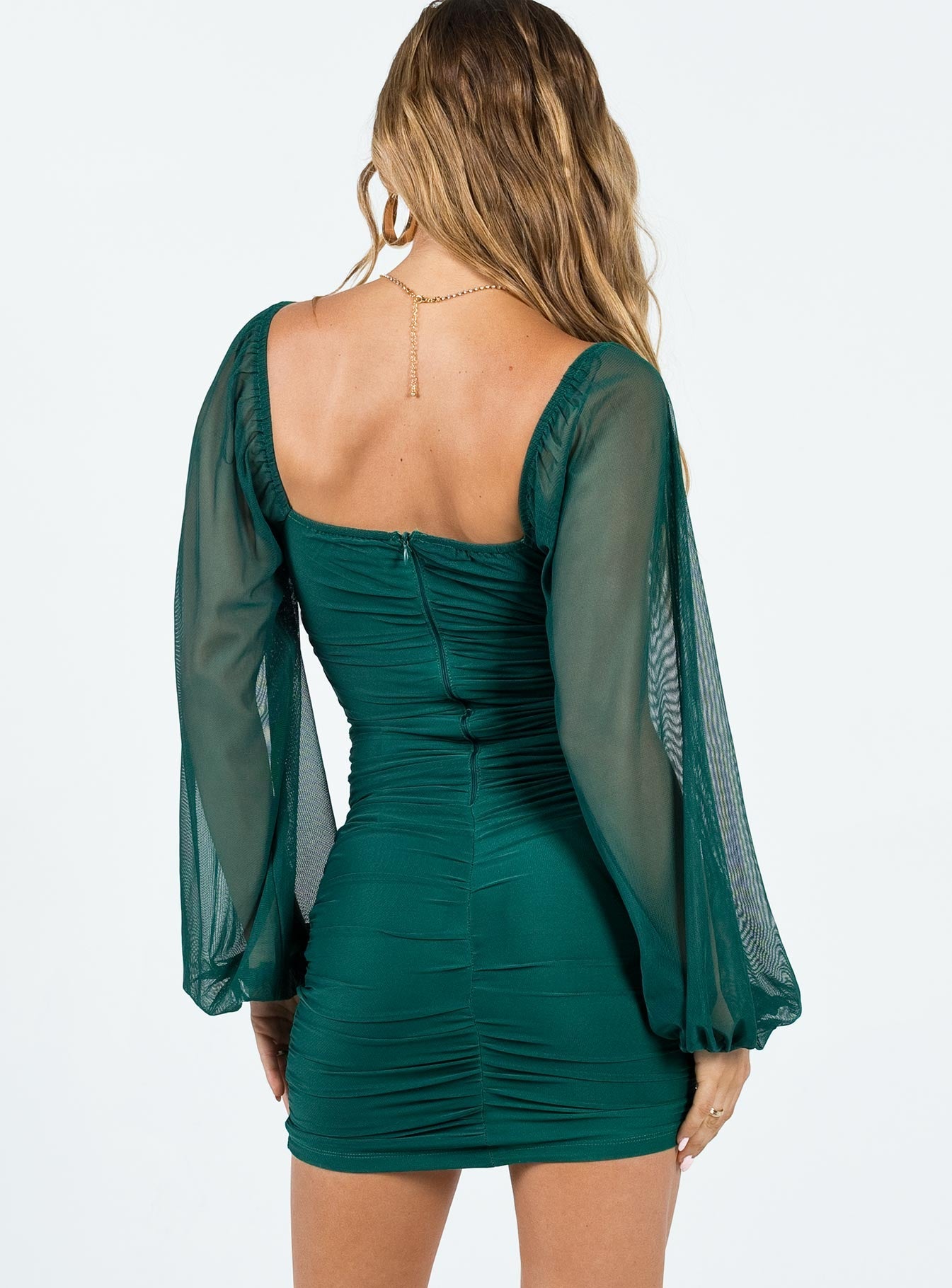 Corbett Long Sleeve Mini Dress Teal