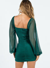 Corbett Long Sleeve Mini Dress Teal