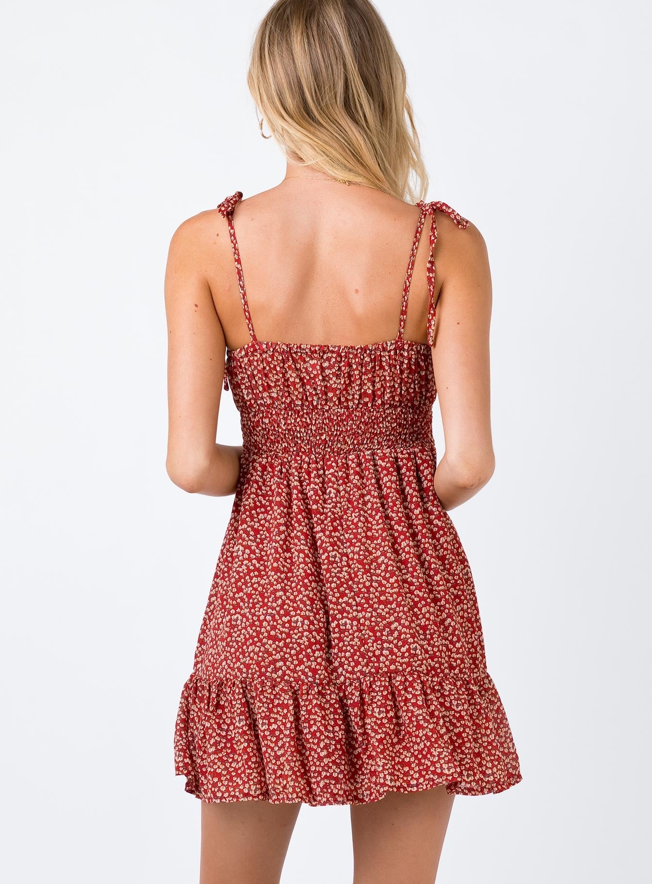 The Bonnie Mini Dress Maroon